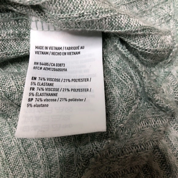 AEO Soft and Sexy Ribbed V Neck Top Sage Green XS - Picture 4 of 6